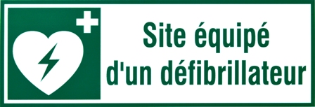 Site équipé d'un défibrillateur